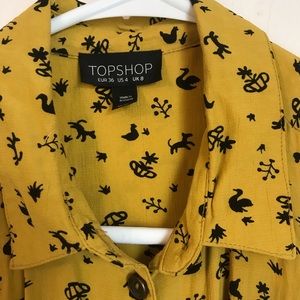 Whimsical 
Yellow Floral Mini Dress
